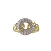 Image 1 : Sterling Silver Two Tone CZ Link Ring Size 6