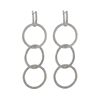 Image 2 : Sterling Silver CZ Three Rings Lever Back Earrings -1.65