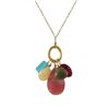 Image 1 : Cherry Combination Semi Precious Stones On Gold Tone Brass Chain -16
