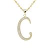 Image 1 : Sterling Silver CZ C Initial - Gold/White