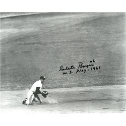 Clete Boyer Signed New York Yankees 8X10 B&W Photo WS Play 1961 (Horizontal-Deceased)