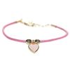 Image 1 : Pink Enamel Heart On Pink Cord Bracelet