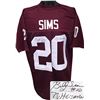 Image 1 : Billy Sims Signed Oklahoma Sooners Maroon Custom Jersey #20 78 Heisman XL- JSA Hologram