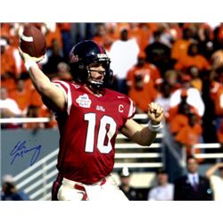 Eli Manning Signed Ole Miss Rebels 16X20 Photo (2003 Cotton Bowl-Red Jersey)- Steiner Hologram