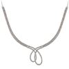 Image 1 : Sterling Silver CZ Two Row Double Swirl Loop Tennis Y Necklace 16" 3"
