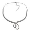 Image 2 : Sterling Silver CZ Two Row Double Swirl Loop Tennis Y Necklace 16" 3"