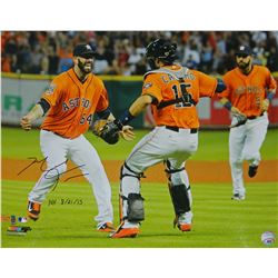 Mike Fiers Signed Houston Astros No Hitter Celebration 16X20 Photo W/NH 8-21-15