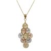 Image 1 : Brass Tri Color Hearts Dangling Necklace