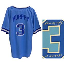 Dale Murphy Signed Blue Throwback Baseball Jersey W/NL MVP 82,83