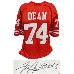 Fred Dean Signed Red Throwback Custom Football Jersey W/HOF 08