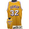 Image 1 : Magic Johnson Signed Los Angeles Lakers Prostyle Yellow Jersey (White #)