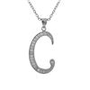 Image 1 : Sterling Silver CZ C Initial - Silver/White