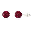Image 1 : Sterling Silver Garnet Crystal 8Mm Post Earrings