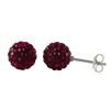 Image 2 : Sterling Silver Garnet Crystal 8Mm Post Earrings