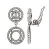 Image 1 : Sterling Silver Double Circle CZ Clip On Earrings- 1.10