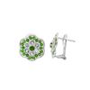 Image 1 : SS CHROME DIOPSIDE / WHITE TOPAZ OMEGA EARRINGS (#7882MUL)