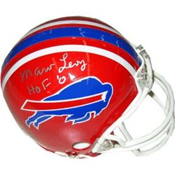 Marv Levy Signed Buffalo Bills Replica Mini Helmet HOF 01 Silver Sig