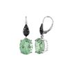 Image 1 : SILVER MINTGREEN QUARTZ / BLACK DIA LEVERBACK EARRINGS (#8608MGQD-BLK)