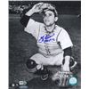 Image 1 : Yogi Berra Signed New York Yankees B&W 8X10 Photo Catching HOF 72- MLB Hologram