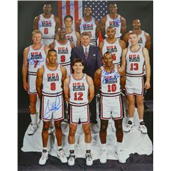 1992 Team USA Signed Olympic Men's Basketball 'Dream Team' 16X20 Photo W/7 Signatures