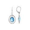 Image 1 : SS SWISS BLUE TOPAZ / DIA WIRE WRAPPED LEVERBACK EARRINGS (#7044SW)