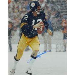 Terry Bradshaw Signed Pittsburgh Steelers 16X20 Photo In The Snow