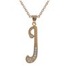 Image 1 : Sterling Silver CZ J Initial - Rose/White