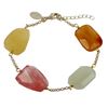 Image 1 : Cherry Quartz And Light Green Aventurine Combination Semi Precious Faceted Stones On Gold Plated Ste