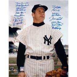 New York Yankees Signed Color 16X20 Photo Mickey Mantle Teammates W/ 17 Signatures