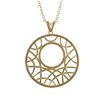 Image 1 : Gold Plated Sterling Silver, 35Mm Circle, Line Design With Champagne CZ Pendant Dimensions: 42.7Mm L