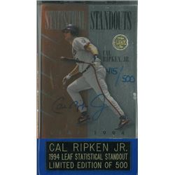 Cal Ripken, Jr. Signed Baltimore Orioles 1994 Leaf Card LTD 500