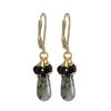 Image 1 : Labradorite(Grey) Combination Semi Precious Stones On Gold Plated Brass Lever Back Earrings, 1.42