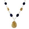 Image 1 : Citrine Rutilated Semi Precious Teardrop Stone, On Gold Tone Brass Chain -20