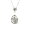 Image 1 : Sterling Silver Teardrop Pendant With White Czs