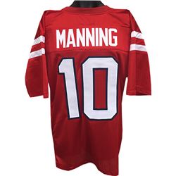 Eli Manning Ole Miss Rebels Unsigned Red Prostyle Jersey XL W/ Blue Trim