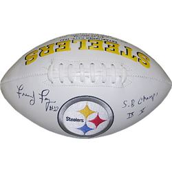 Frenchy Fuqua Signed Pittsburgh Steelers White Logo Football SB Champs IX X