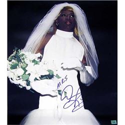 Dennis Rodman Signed Wedding Dress 16X20 Photo With "Mrs" (Bulls/Spurs/Pistons/Lakers)