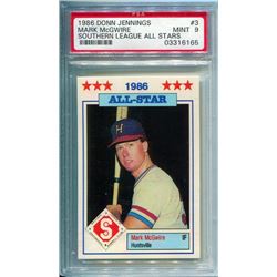 Mark Mcgwire 1986 Donn Jennings Southern League All-Star Card Graded PSA Mint 9
