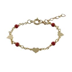 Gold Filled Heart And Ball Bracelet