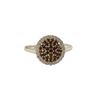 Image 1 : Gold Plated Sterling Silver 10Mm Round Circle With Garnet CZ And White CZ Border Ring, Size 5