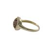 Image 2 : Gold Plated Sterling Silver 10Mm Round Circle With Garnet CZ And White CZ Border Ring, Size 5