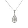 Image 1 : Sterling Silver Teardrop Pendant With White Czs