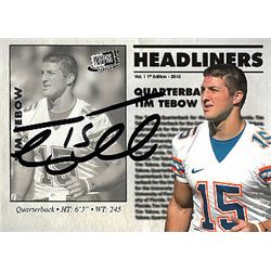 Tim Tebow Signed Florida Gators 2010 Press Pass Rookie Trading Card #15