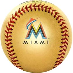 Miami Marlins 24 Karat Gold Leather Official Major League Team Logo Baseball