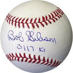 Bob Gibson Signed Official Major League Baseball 3117 K's (Cardinals)