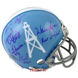 Warren Moon Signed Houston Oilers Run-N-Shoot TB Mini Helmet 5 Sig- Tri-Star Hologram