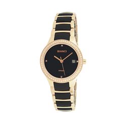 Roberto Bianci Women's Bella Ceramic Watch With Zirconia Studded Bezel-B295BLK