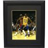 Image 1 : Magic Johnson Signed Los Angeles Lakers 8X10 Photo Custom Framed (Yellow Jersey Block Out Rebound Ve