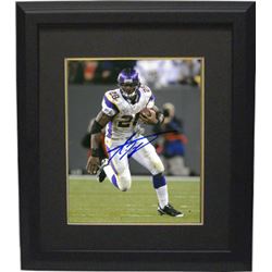 Adrian Peterson Signed Minnesota Vikings 8X10 Photo Custom Framed (White Jersey)