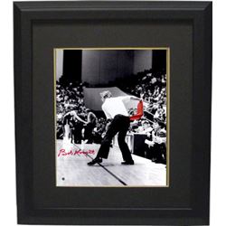 Bobby Knight Signed Indiana Hoosiers 16X20 Black & White Photo Custom Framed Throwing Red Chair (Red